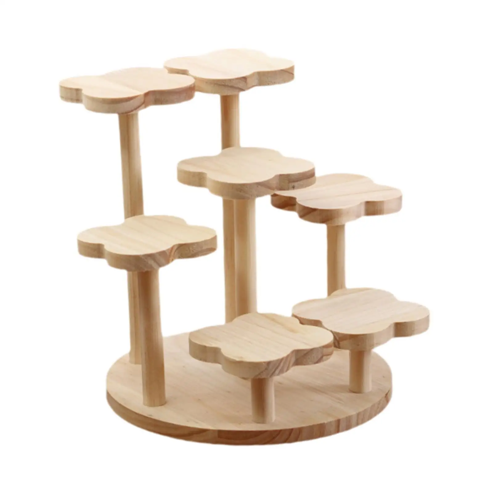 Flower Pot Holder Wooden Desktop Display Stand Crafts Flowerpot Rack Perfume Organizer Stand for Home Indoor Lawn Patio