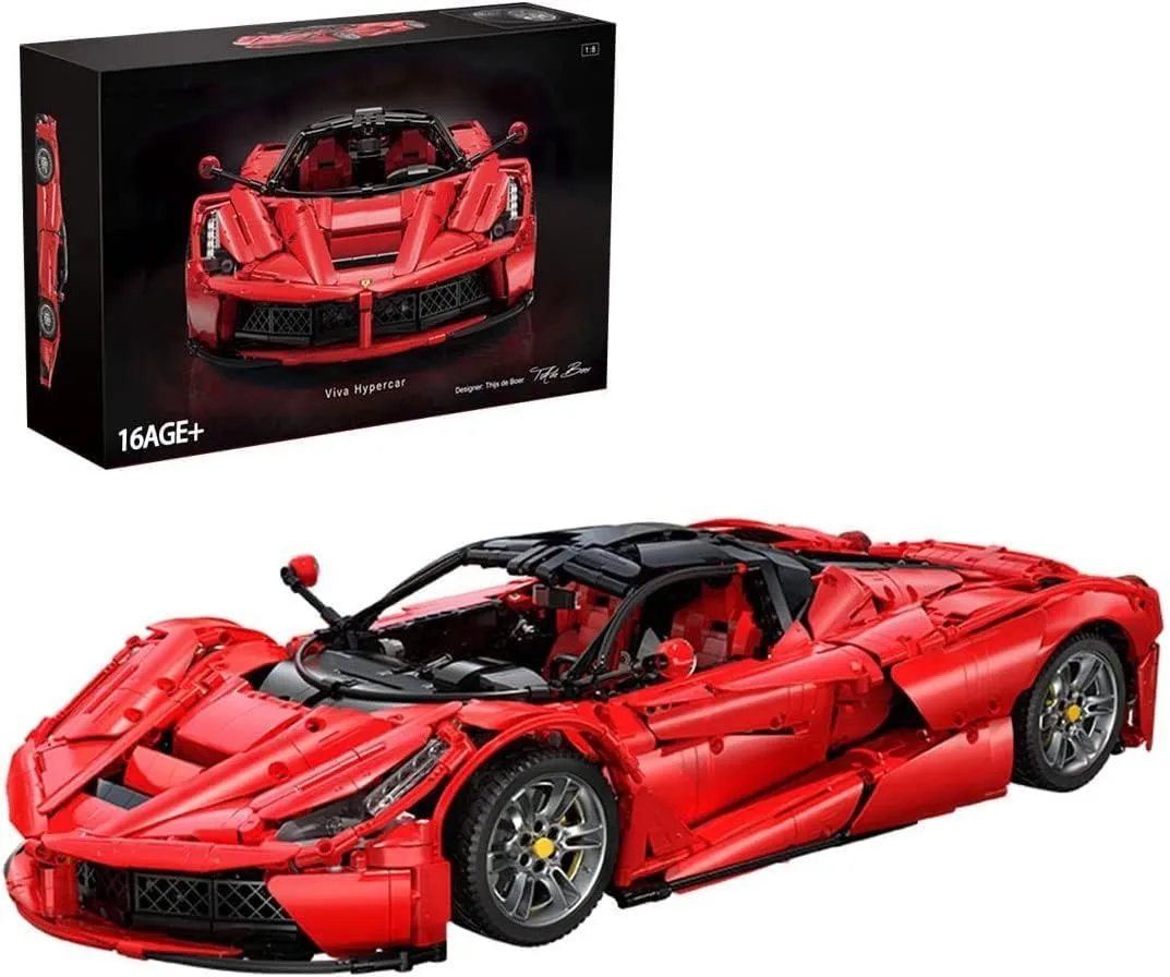 MOC-Technical Red Racing Car Building Blocks, Supercar Veículo, Modelo de Porta Borboleta, Brinco Brinquedos, Sportscar, 4739Pcs