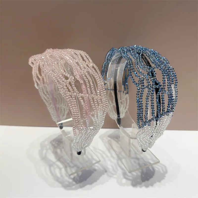 

French Wide Edge Gradient Color Multi-layer Handmade Crystal Headband High-end New Hair Accessory