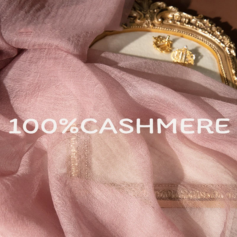 100% Cashmere Scarf for Women Luxury Soft Warm Wrap Shawl Thin Lightweight Large Size 100x230cm All-Match Fashion