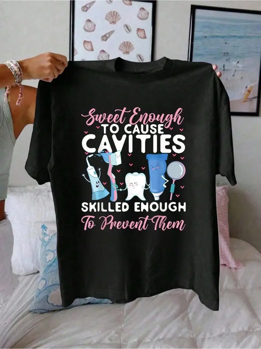 100_ Cotton Dentist Dental Assistant Hygienist Tooth T-Shirt