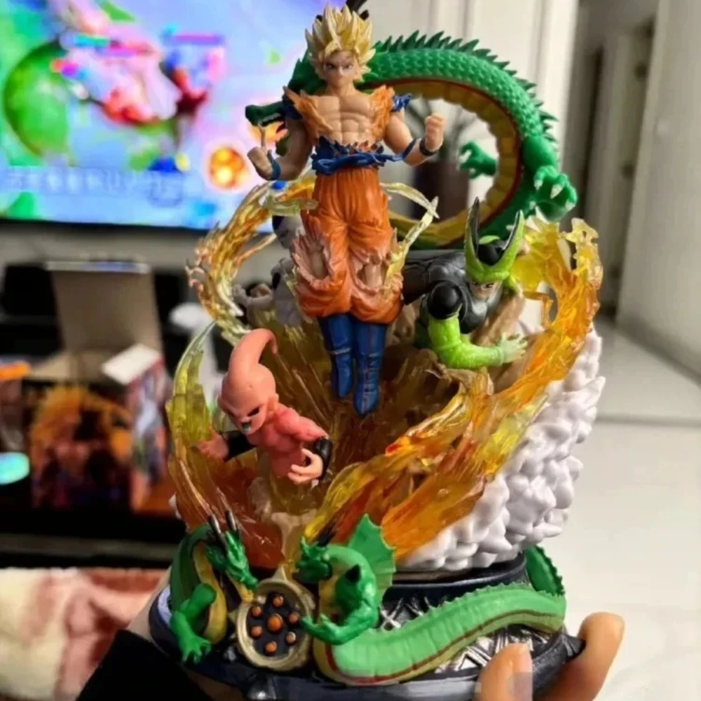Nueva Figura de Son Goku de Dragon Ball de 23 cm, Figura de Super Saiyan, Figura de Cell, Shenron, Buu, Estatua Gk, Figura Coleccionable, Muñeco, Regalo