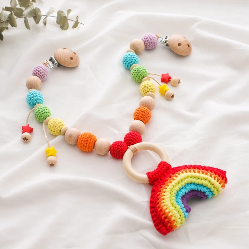 

Baby Wooden Crochet Stroller Toys Cart Chain Cartoon Marine Animal Hanging Stroller Rattle Crib Bell Toys Baby Gym Teething Gift