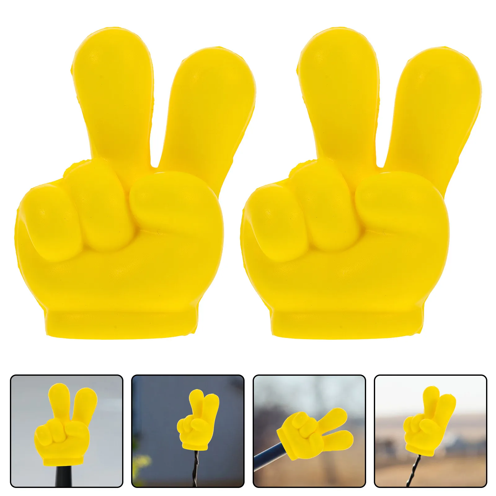 4Pcs Car Finger Antenna Ball Decorative Car Antenna Topper Funny Exterior Decoration for Sedan Suv Truck Parking Lot