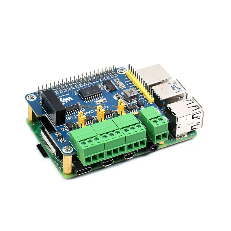 Raspberry Pi 4B Isolated Dual RS485 CAN Expansion Board Module With Power Isolation And Multiple Protections
