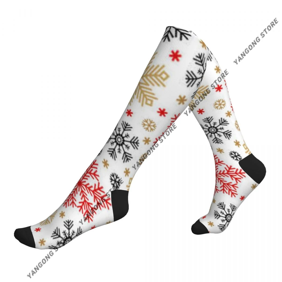 Christmas Snowflakes Pattern Compression Socks Men Women Travel Sport Socks