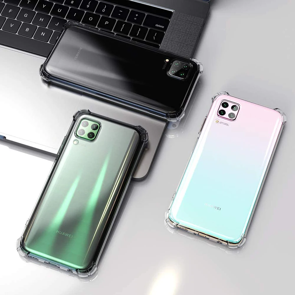 Shockproof Silicone Clear Case For Huawei P50 P40 P30 P20 Mate 40 30 20 Pro Plus Lite E P Smart 2020 2021 Hard Pc Acrylic Cover