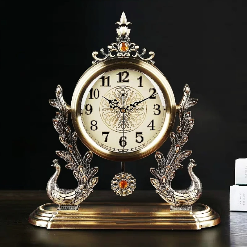 Retro Digital Table Clocks, Nordic Golden Metal Desk Clock, Desktop, Living Room, Home Aesthetic Decoration, Vintage Accessories