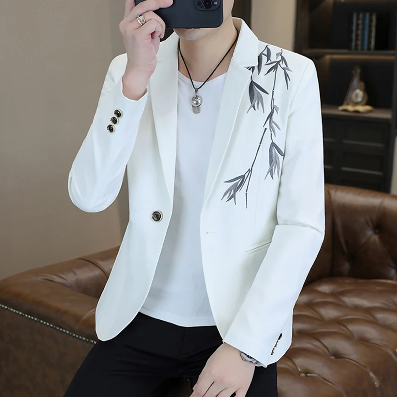 Blazer,men, Fashionable,weddings,casual Wear, for Hosting, Slim-fit, Gentlemanly, for Banquets,business, with Prints, Blazer