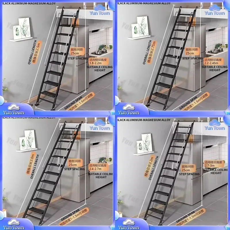 Folding Ladder for Home Use for Attic Access for Dorm Rooms for Garage Storage for Basement Entry for Loft Space for RV