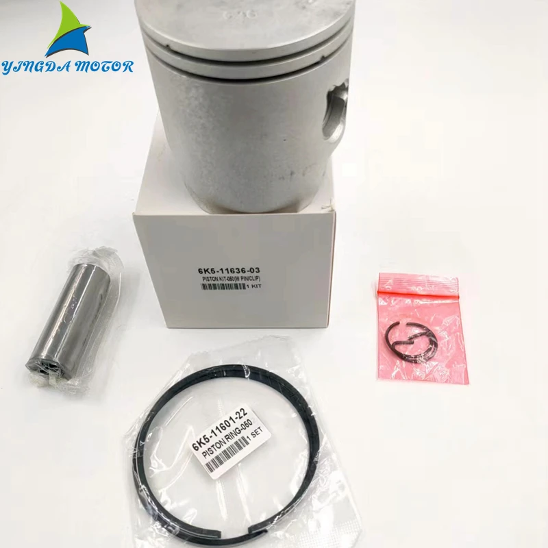 6K5-11636 Piston And Ring 6K5-11601-22 +050 For Yamaha Outboard Motor 2T 60HP 3CYL Parsun T60 6K5-11636-03;6H3-11601-22