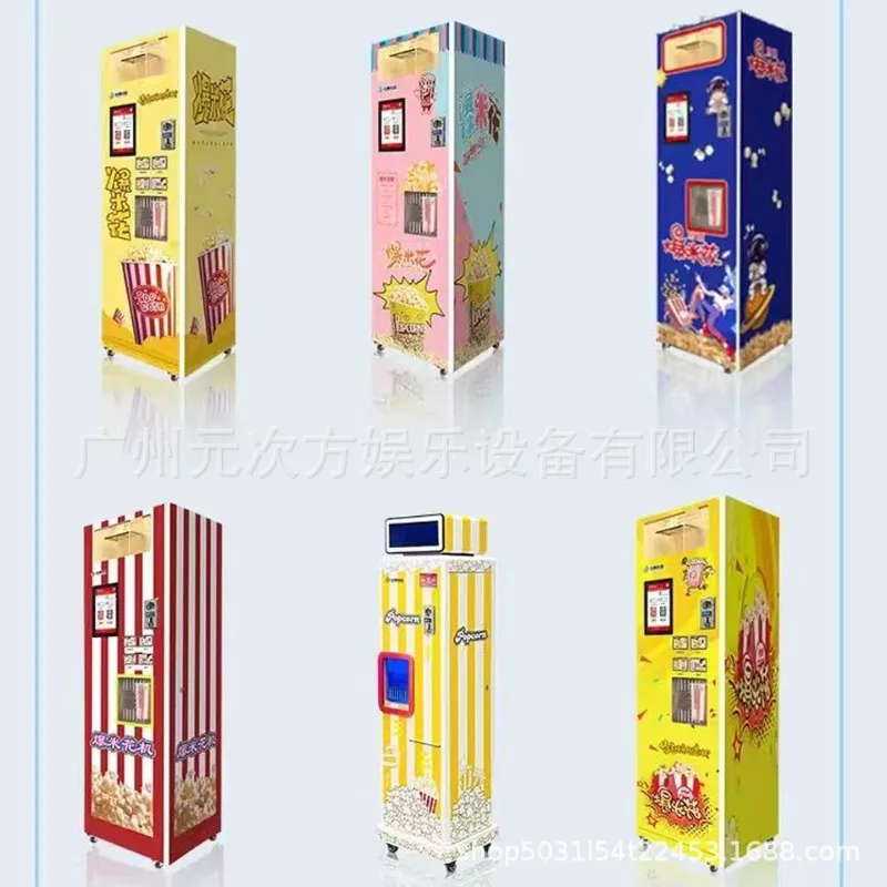 Automatic Popcorn Vending Machine, Commercial Snack Dispenser, Scan Code Fresh Popped Corn, Self-Service Kiosk for Parks