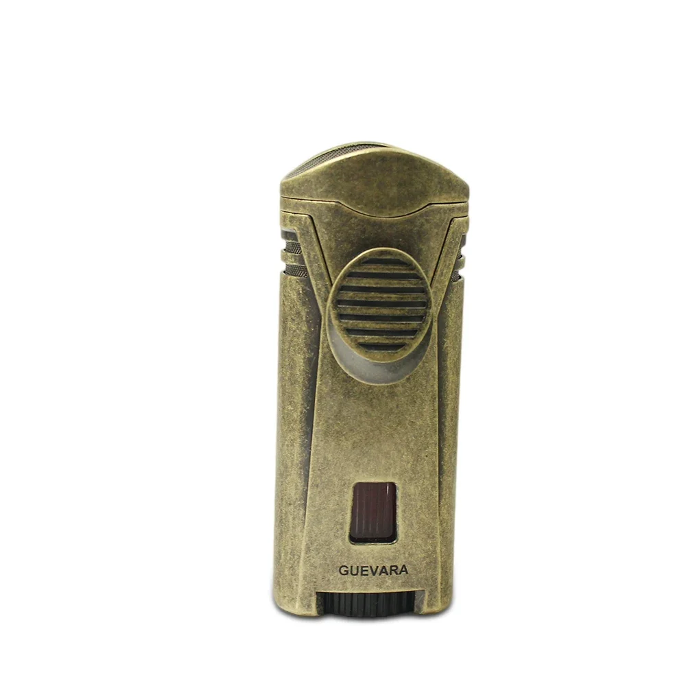 Guevera Cigar Accessories Kit Cigar Cutter Single Jet Flame Portable Butane Gas Cigarette Lighters Pocket Torch Lighter for Gift