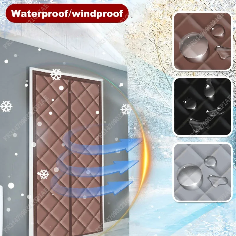 Coldproof Door Screen Waterproof Thicken Door Cutain with Cotton Warm Self-Closing Magnetic Screen Door in Winter for Household