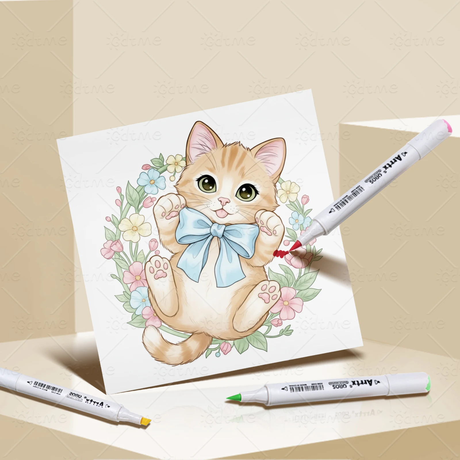 Liebevolles Katzen-Malbuch für Erwachsene zur Angstlinderung und Stressabbau, Kunst-Aktivitätsbuch, Perfektes Geschenk für Katzenliebhaber & Tierkunst-Fans – Detail 6