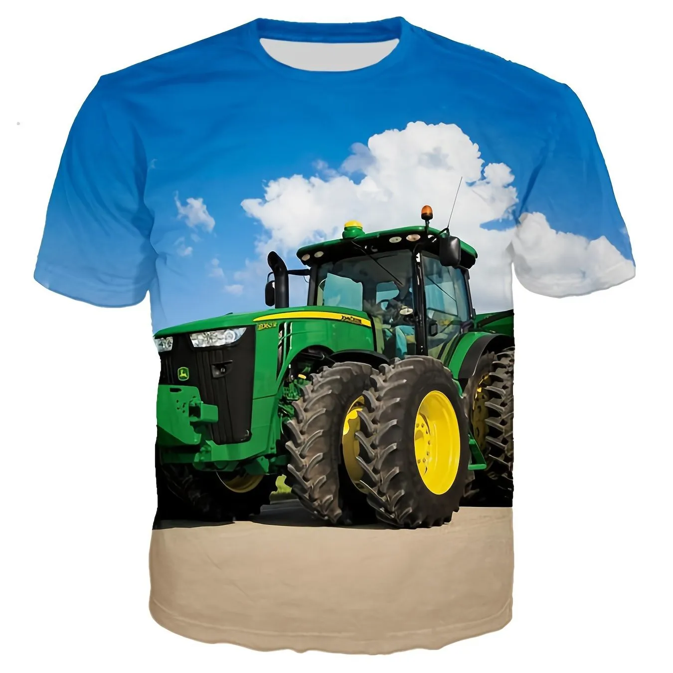 Cool 3d Print Tractor Fashion Graphic T-Shirt for Boys Perfect Summer Outdoor Active Fun Short Sleeve Tee Children's Clothing