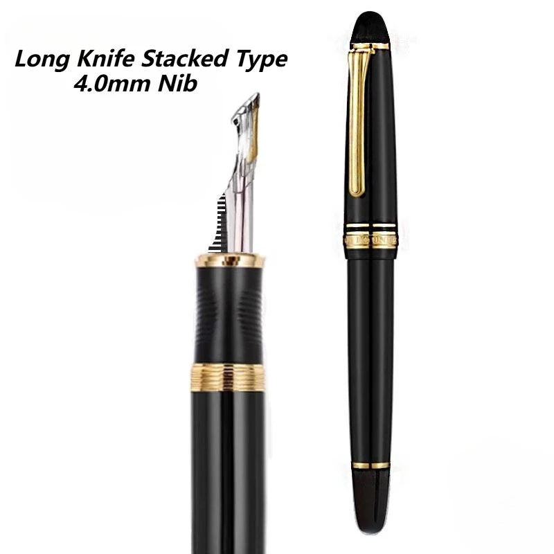 Stacked Long Knife Nib Balaoye Fountain Pen Handmade Double Layer 3.0/4.0 Nib Writing Luxury Collection Office Calligraphy Pen