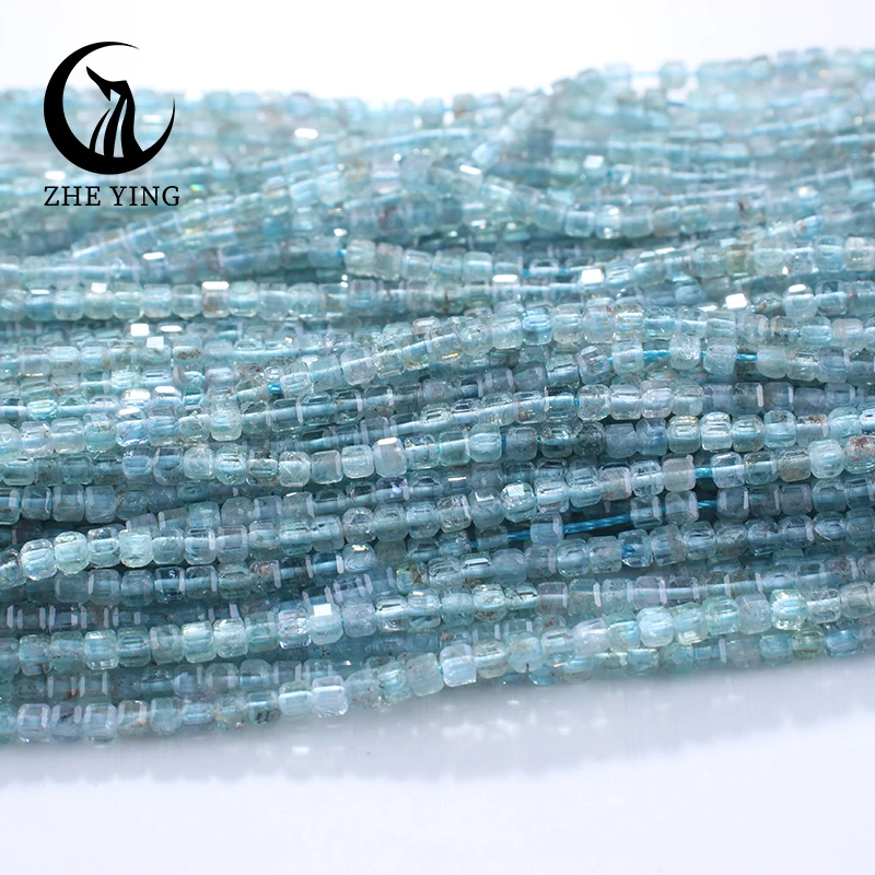 

New 2.5mm Cube Natural Stone Apatite Faceted Beads Peridot Tourmaline Obsidian Loose Spacer Bead For Jewelry Making DIY Bracelet