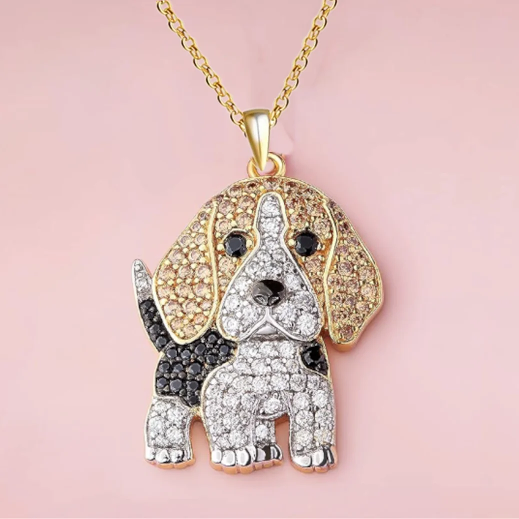 Exquisite Cute Beagle Pendant Necklace for Women Elegant Pet Puppy Jewelry Animal Accessories Memorial Gift for Dog Lovers