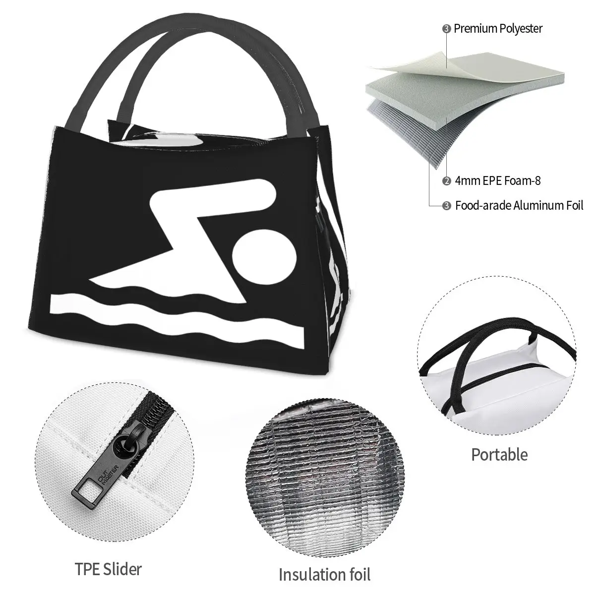 I Pee In Pools Portable insulation bag for Cooler Thermal Food Office Pinic Container