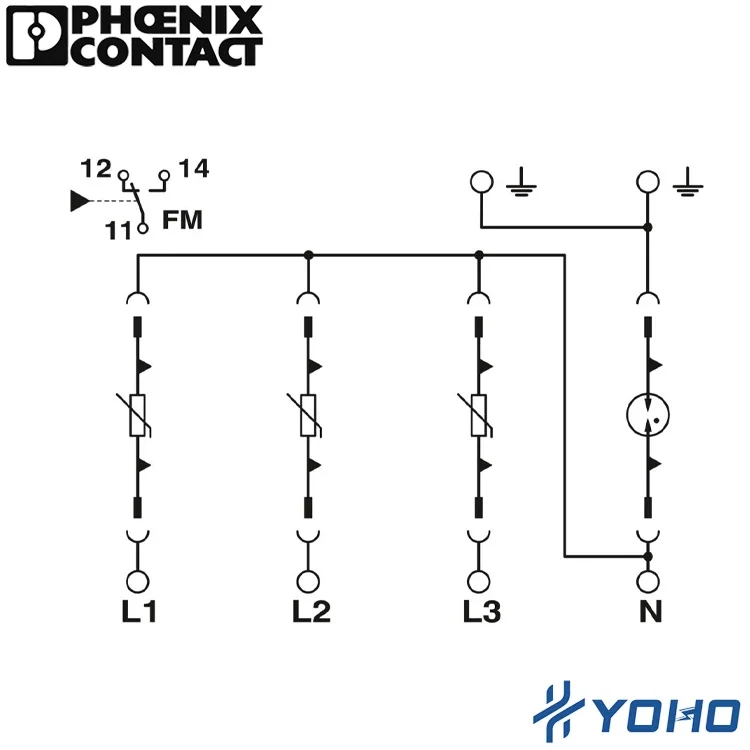 2838199-VAL-MS 230/3+1 FM - Type 2 surge arrester Phoenix contact Lightning protection device