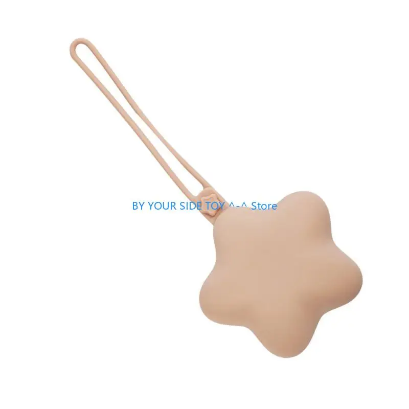 Star Shaped Pacifier Holder Case Silicone Portable & Lightweight for Newborns Baby Boys and Girls Keep Pacifiers Clean U6XE