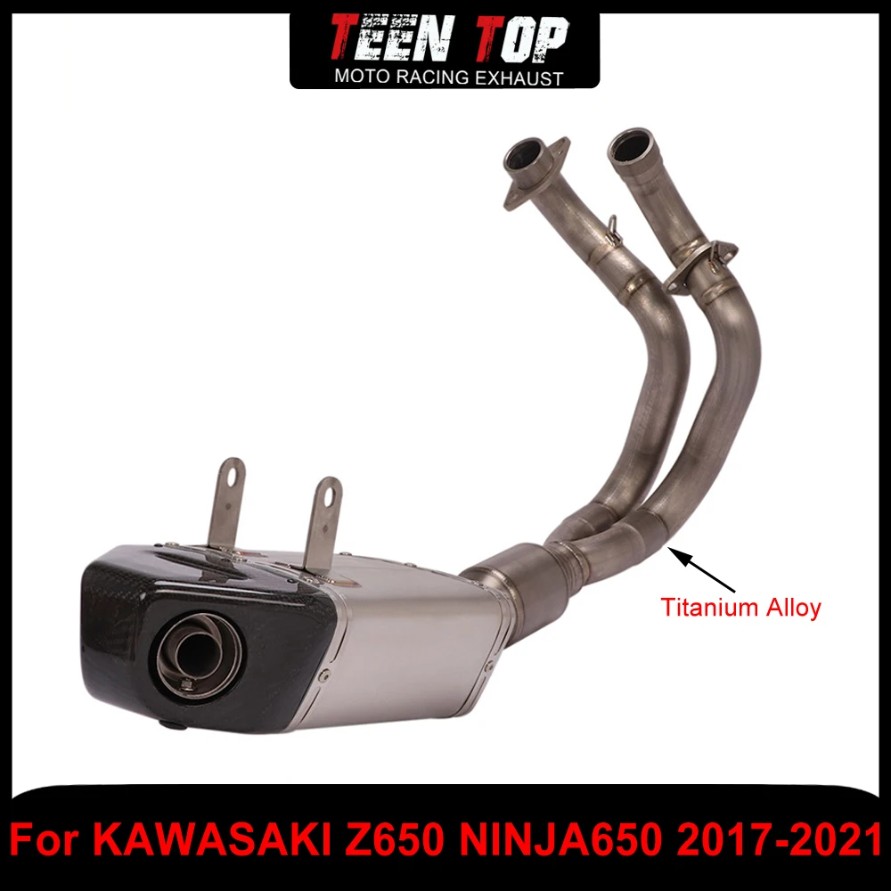 

Полная система выхлопной системы для мотоциклов Kawasaki Z650 NINJA650, модифицированная, с коленчатой трубой и передней соединительной трубой, 2017-2021, сталь