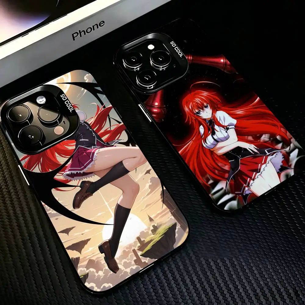 

High School R-Rias Gremory Phone Case For iPhone 17,16,15,14,13,12,11 Plus,Pro Max,XS,Colorful Silver Cover