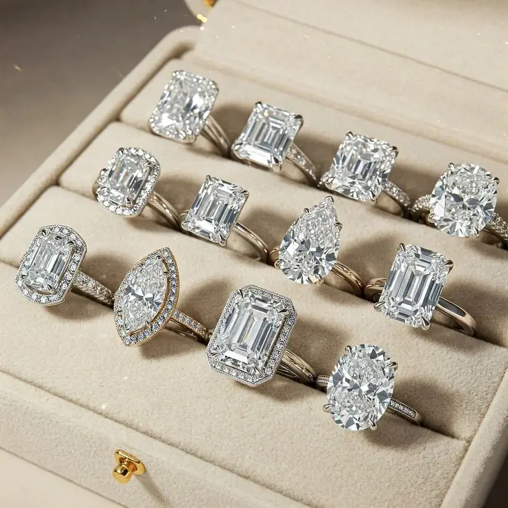 

Custom Setting Shanks Diamond Builder Magnetic Design Engagement Wedding Rings Set Trendy Moissanite Display Sample Selling Tool