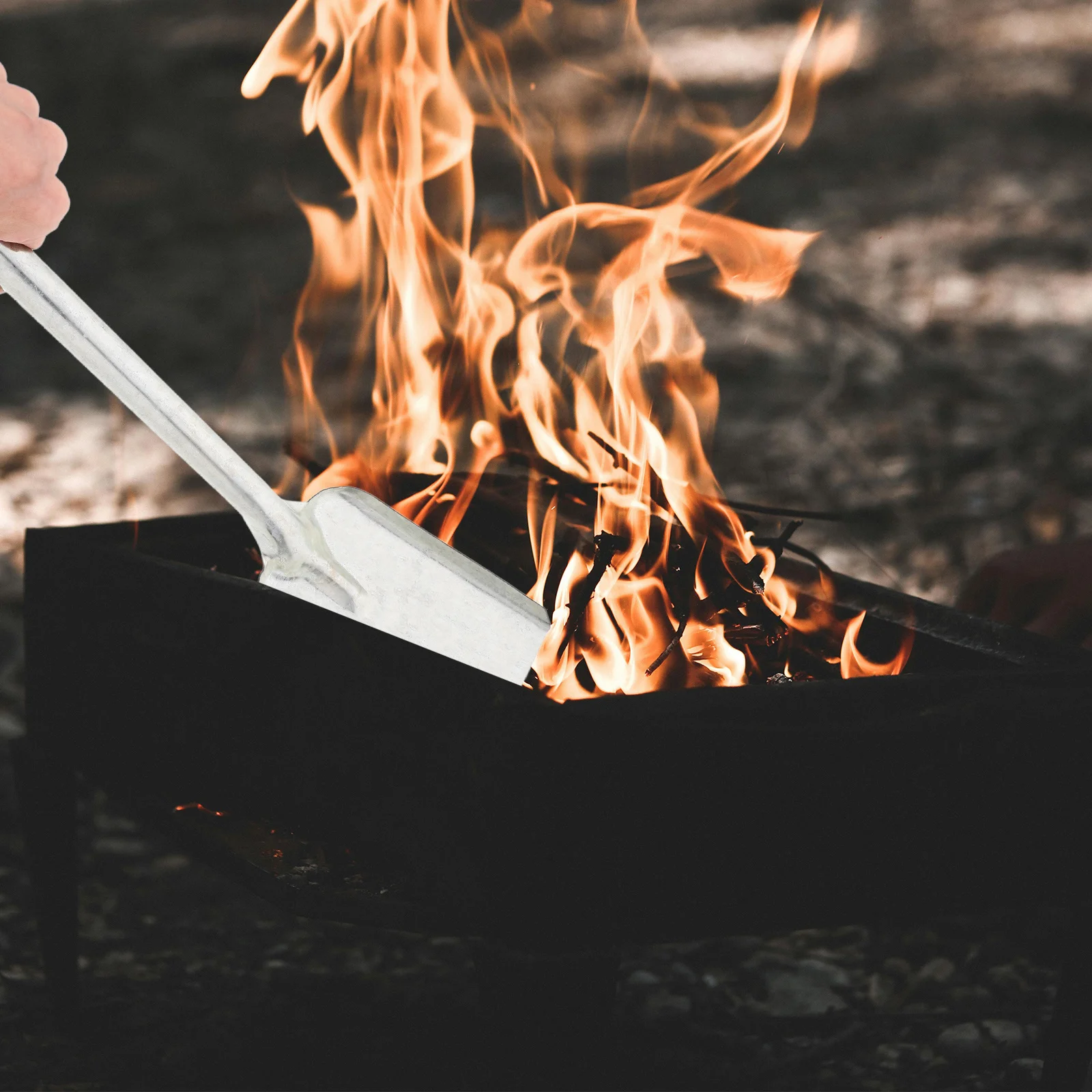 الموقد الرماد مجرفة معدنية الفحم مغرفة خفيفة الوزن حديقة البستنة الرماد تنظيف أداة العملي الفحم مجرفة شواء الموقد #4