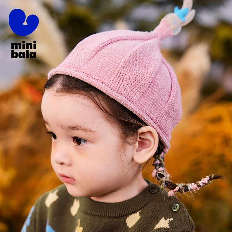 

Мини-балабала, детская зимняя вязаная шапка, новая мягкая теплая эластичная шапка, милая уличная шапка для малышей