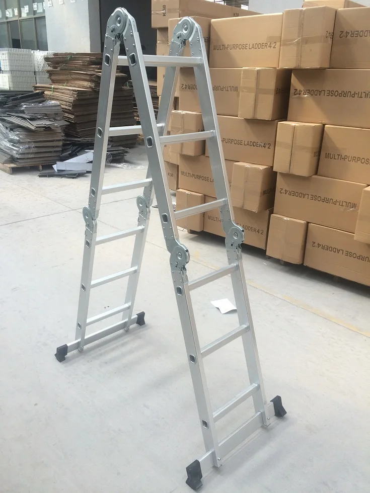 15-Foot Extended Agility Super Hinged Aluminum Lightweight Folding Ladder
