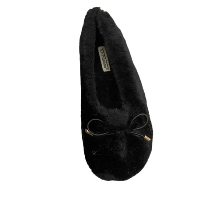 الفراء النساء أحذية قطنية القوس الدافئة الشقق أحذية مريحة الشتاء موضة أحذية الثلوج الضحلة 2025 جديد فستان قصير أفخم بوتاس دي Mujer #6