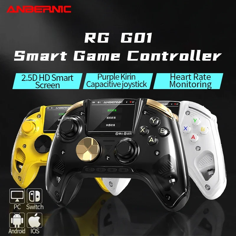 RG G01 Smart Gamepad with 2.5D High-definition Screen Hall Rocker for PC Steam Linux Switch Android