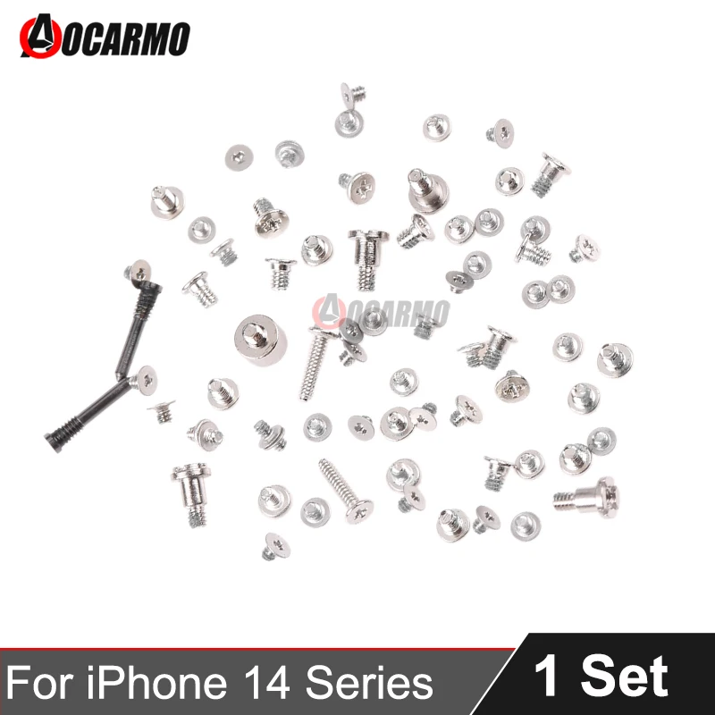 Aocarmo For Apple iPhone 14 Plus Pro Max Series Full Complete Set Screw Motherboard Frame With Bottom Bolt Replacement Parts