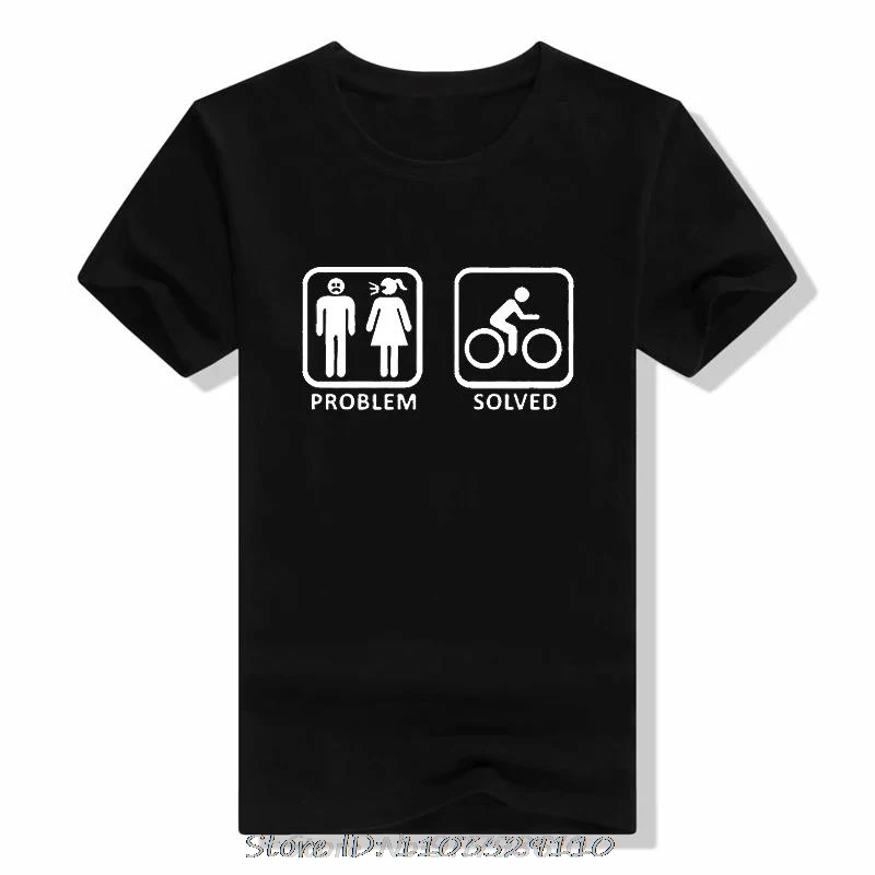 Problem Solved Men T-Shirt New Summer O Neck Cotton Motorcycle Biker T Shirt Fahion Casual Streetwear Tshirt Tops Tees