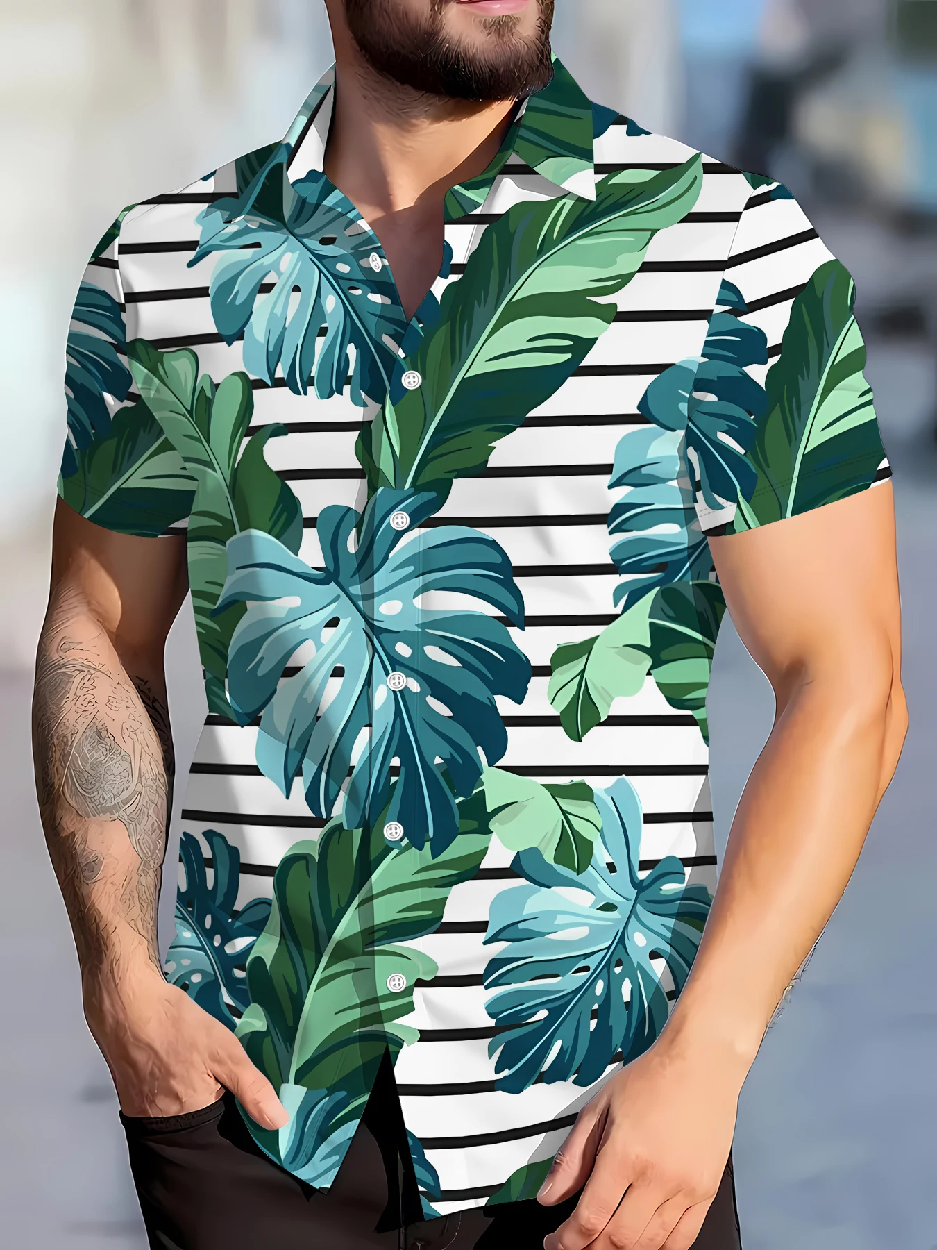 

Мужская летняя рубашка 2026 с 3D-принтом: дышащая, легкая, удобная, повседневная и модная пляжная одежда для мужчин