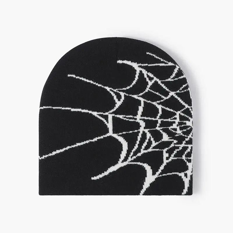 Spider Web Pattern Jacquard Knit Hat, Autumn/winter, Warm, Y2k Style, Fashionable, Unisex, Suitable For Outdoor Activities, Hall