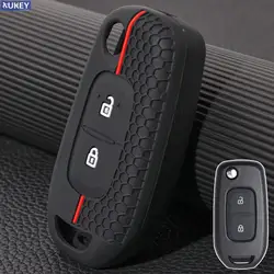 2 Button Silicone Car Key Ring Case Cover Holder Shell Holder Protector For Renault Megane Logan 2 Stepway Sandero Twingo Kangoo