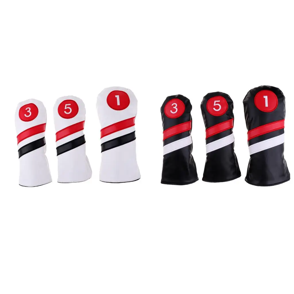 2 Set of Golf covers for head () - Waterproof 1, 3, 5 Driver & Woods Head Protective Covers with Elastic Closure - and White