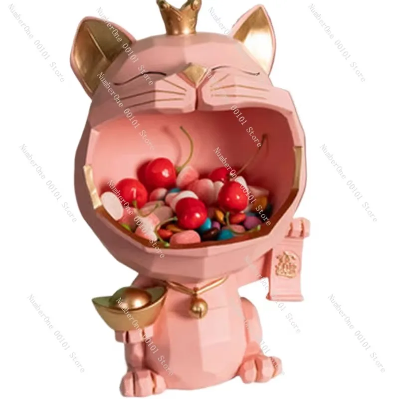 Creative wealth cat storage box, corridor key accessories, home decoration, living room decoration, miscellaneous items, coffee