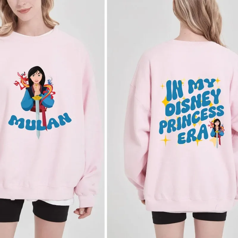 Sudadera Mulan Disney Princess para niñas, jersey con escote cruzado para otoño e invierno, sudaderas con capucha cómodas e informales para mujer