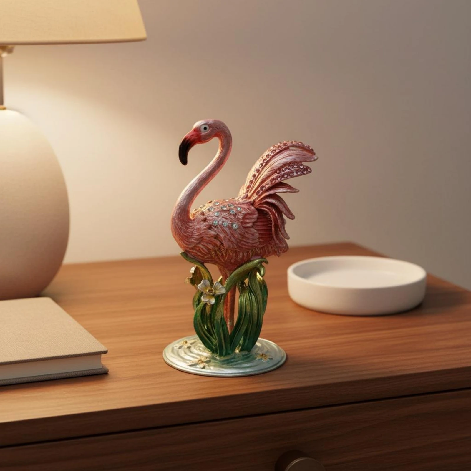 Metalen Flamingo Sieradendoosj - Home Decor Design Ideas recensie en prijs