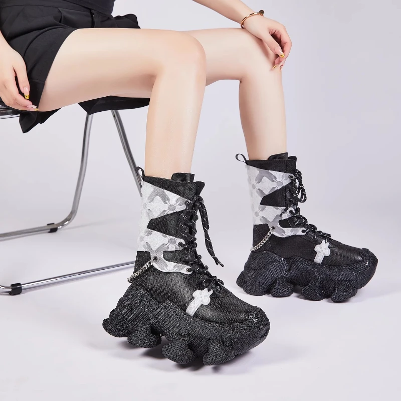 

Men's and Women's Original Design Fashion 3D Printed High Top Shoes Couple's Shock-absorbing Comfortable Height Increasing Shoes