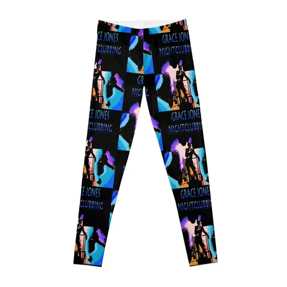 

Great Divas Miss Grace Jones Nightclubbing Blue Leggings Women's sports pants Golf wear Womens Leggings