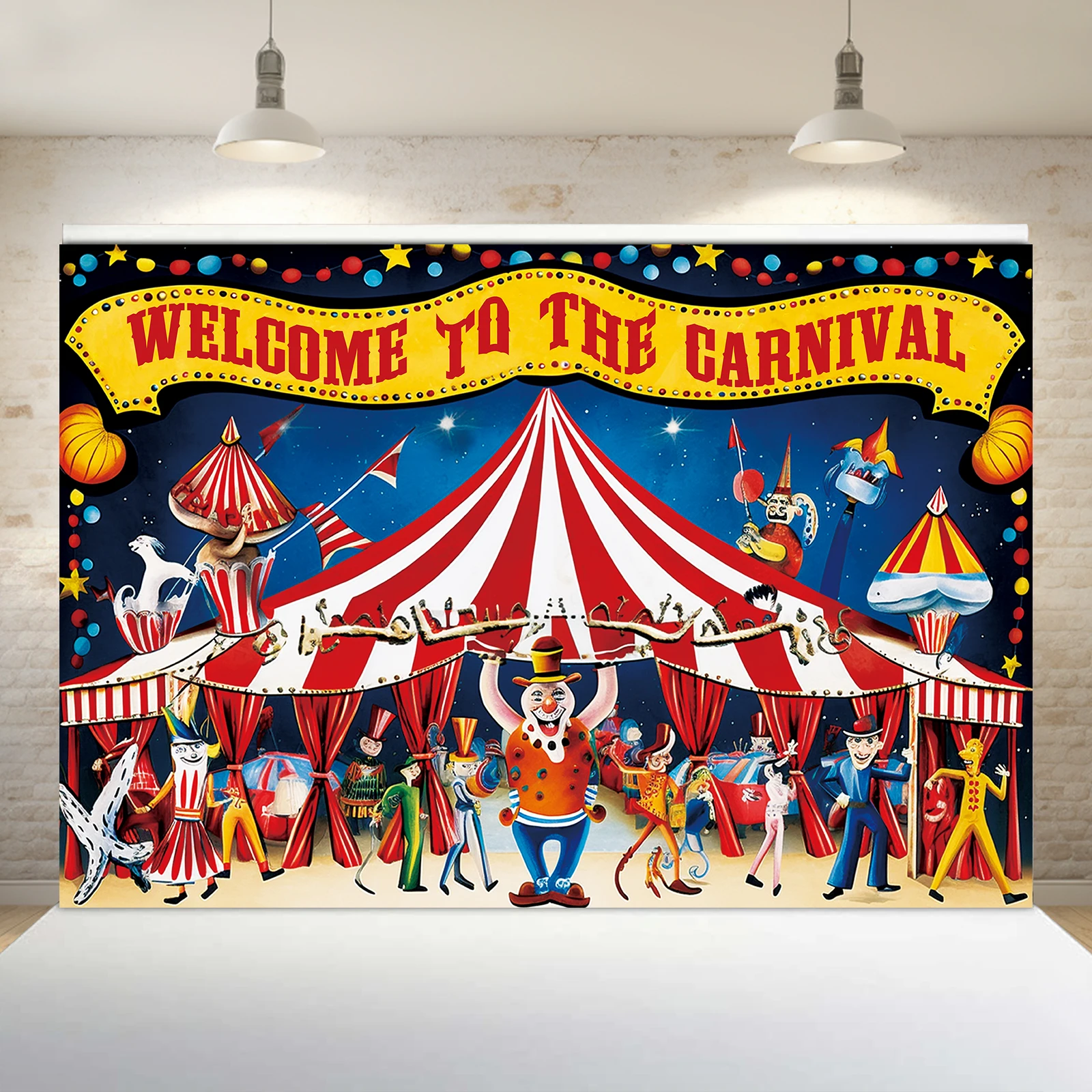 

1PCS 100x150cm Carnival(4) Theme Backdrop,Photography Background,Used To Gifts,Activities Or Other Party Decoration