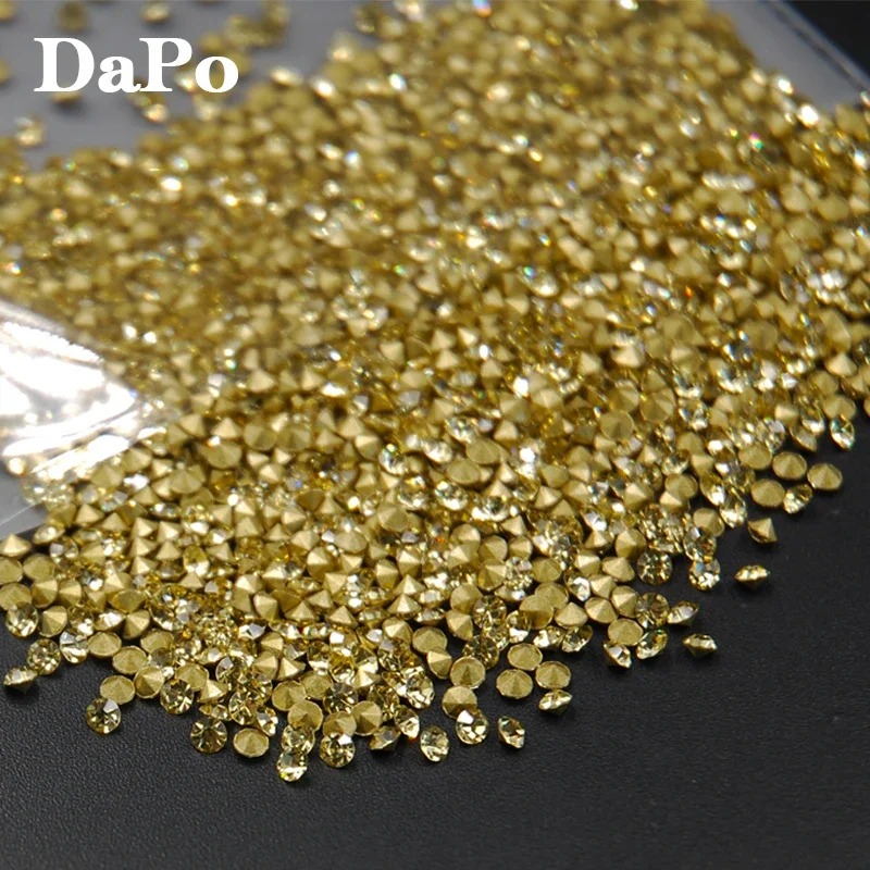 Promotion Jonquil/Light Yellow 1440pcs/bag SS4-SS30 Strass Pointback Rhinestones DIY Accessories For Nail Jewelry