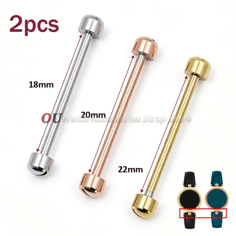 2pcs 14/16/18mm 20mm 22mm Watch Screw Tube Rod Screw-In Watch Lug Stem Link Kit for Leather Watchband Pin Clasp Bracelet Repair