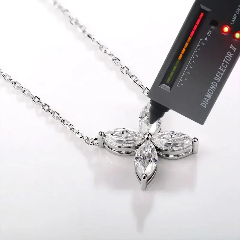 (Note Nieuwe Promotie) Echte Moissanite Oorbellen Ketting 100% 925 Sterling Verzilverd 18K Gouden Verlovingsfeest Fijne Sieraden