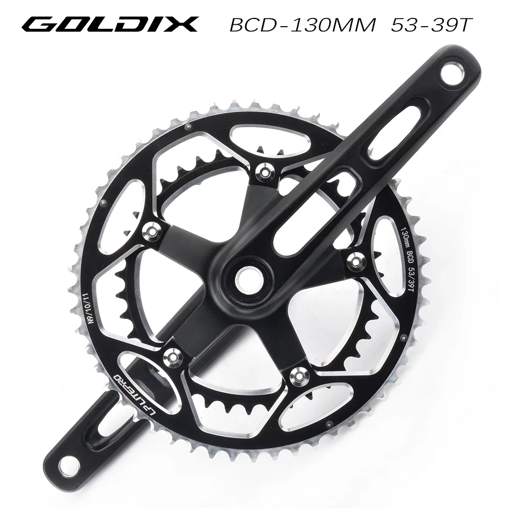 GOLDIX Road Bicycle Crankset 130BCD 170mm Crank with BB Bottom Bracket Aluminum Alloy Cranks Folding Bicycle Cranks for Shimano